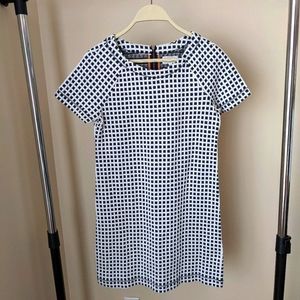 Navy and white mini dress